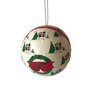 Vintage Sees Candies West Germany Paper Mache Snowman Candy Container Ornament